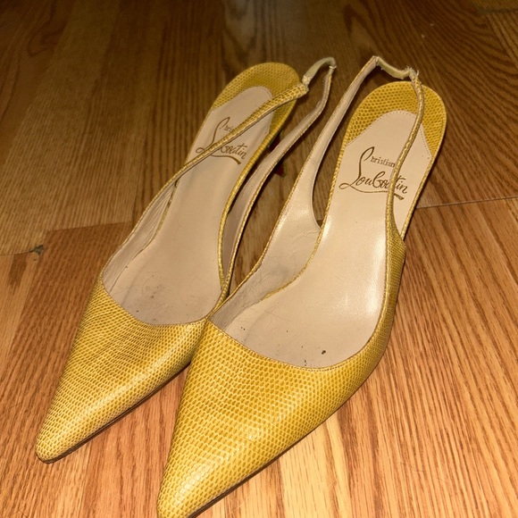 Christian Louboutin Shoes - Christian Louboutin Mustard Slingback Heels